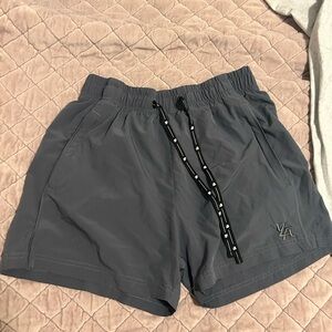 YoungLA Men's Athletic Shorts in Slate Gray with Black Drawstring